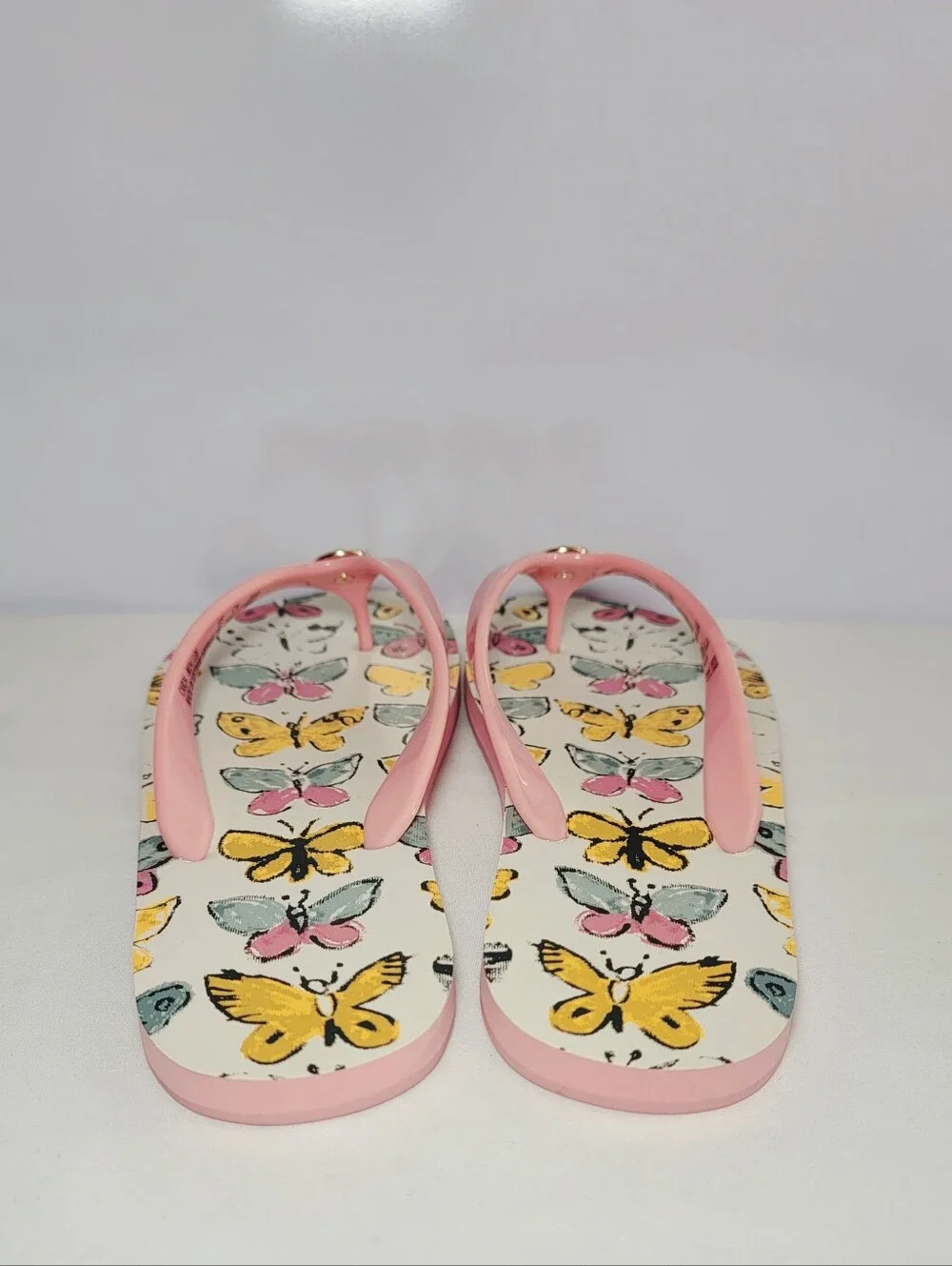 Coach Women's Size 8B  Zayn Pink Butterfly flip flops Slides.